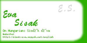 eva sisak business card